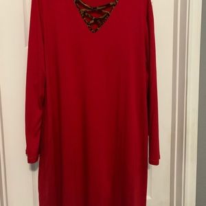 Southern stitch red dress